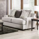 The appearance of Picotee Loveseat In Light Gray and Black designed by Furniture of America in the transitional interior design. This light gray/black piece of furniture was selected by 1StopBedrooms from Picotee Collection to add a touch of cosiness and style into your home. Sku: SM1279-LV. Material: Wood.