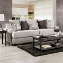 The appearance of Picotee Sofa In Light Gray and Black designed by Furniture of America in the transitional interior design. This light gray/black piece of furniture was selected by 1StopBedrooms from Picotee Collection to add a touch of cosiness and style into your home. Sku: SM1279-SF. Material: Wood.