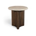 Pietra Travertine and Mango Wood End Table In Brown