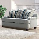 The appearance of Plaistow Loveseat In Gray designed by Furniture of America in the transitional interior design. This gray piece of furniture was selected by 1StopBedrooms from Plaistow Collection to add a touch of cosiness and style into your home. Sku: SM5189-LV. Material: Chenille.