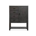 The appearance of Plum Creek Door Chest In Ravenwood Black designed by Magnussen in the coastal interior design. This ravenwood black piece of furniture was selected by 1StopBedrooms from Plum Creek Collection to add a touch of cosiness and style into your home. Sku: B5990-13. Material: Oak Veneer.