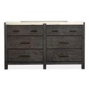 The appearance of Plum Creek Drawer Dresser In Ravenwood Black designed by Magnussen in the coastal interior design. This ravenwood black piece of furniture was selected by 1StopBedrooms from Plum Creek Collection to add a touch of cosiness and style into your home. Sku: B5990-20. Material: Oak Veneer.