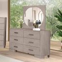 The appearance of Pocatello Dresser In White Oak designed by Furniture of America in the modern / contemporary interior design. This white oak piece of furniture was selected by 1StopBedrooms from Pocatello Collection to add a touch of cosiness and style into your home. Sku: FM79010AK-D. Material: Solid Rubberwood.