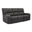 The appearance of Polaris Slate Power Reclining Sofa designed by Parker House in the modern / contemporary interior design. This dark grey piece of furniture was selected by 1StopBedrooms from Polaris Collection to add a touch of cosiness and style into your home. Sku: MPOL#832PH-SLA. Material: Polyester.
