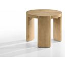 The appearance of Poltimore Round End Table In Oak designed by Furniture of America in the modern / contemporary interior design. This oak piece of furniture  was selected by 1StopBedrooms from Poltimore Collection to add a touch of cosiness and style into your home. Sku: FM4220AK-E. Material: Rubberwood.