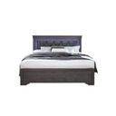 Pompei Full Bed with LED In Metallic Grey