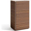 The appearance of Porto Chest in Walnut designed by J&M in the modern / contemporary interior design. This walnut piece of furniture was selected by 1StopBedrooms from Porto Collection to add a touch of cosiness and style into your home. Sku: 17866-C. Material: Wood.