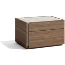 The appearance of Porto Left Facing Night Stand in Walnut designed by J&M in the modern / contemporary interior design. This walnut piece of furniture was selected by 1StopBedrooms from Porto Collection to add a touch of cosiness and style into your home. Sku: 17866-NSL. Material: Wood.