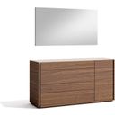 The appearance of Porto Mirror in Walnut designed by J&M in the modern / contemporary interior design. This walnut piece of furniture was selected by 1StopBedrooms from Porto Collection to add a touch of cosiness and style into your home. Sku: 17866-M. Material: Wood.