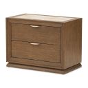 Portrait 2-Drawer Nightstand with LED Lights In Sienna Brown