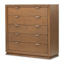 Portrait 5-Drawer Chest with LED Lights In Sienna Brown