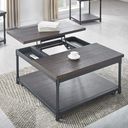 The appearance of Prescott Lift-Top Square Cocktail Table designed by Steve Silver in the transitional interior design. This brown piece of furniture  was selected by 1StopBedrooms from Prescott Collection to add a touch of cosiness and style into your home. Sku: RC300CAS. Material: MDF.