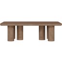 The appearance of Presidio Oak Veneer Contempory 54 Inch Coffee Table In Brown designed by Salted Oak in the modern / contemporary interior design. This brown piece of furniture  was selected by 1StopBedrooms from Presidio Collection to add a touch of cosiness and style into your home. Sku: STO3407-WMO. Material: Solid Wood.