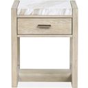The appearance of Preston Rectangular End Table In Gallery Buff and Antique Silver designed by Magnussen in the modern / contemporary interior design. This gallery buff and antique silver piece of furniture was selected by 1StopBedrooms from Preston Collection to add a touch of cosiness and style into your home. Sku: T5941-03. Material: Oak Veneer.