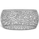 The appearance of Priya Coffee Table In Silver designed by Meridian in the modern / contemporary interior design. This silver piece of furniture  was selected by 1StopBedrooms from Priya Collection to add a touch of cosiness and style into your home. Sku: 224Silver-C. Material: Aluminum.