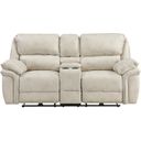 The appearance of Proctor Power Double Reclining Loveseat with Center Console In Beige designed by Homelegance in the transitional interior design. This beige piece of furniture  was selected by 1StopBedrooms from Proctor Collection to add a touch of cosiness and style into your home. Sku: 8517PWT-2PW. Material: Polyester.