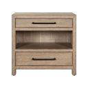 The appearance of Proximity Place Bedside Chest with Charging Station In Barley Buff designed by Liberty in the transitional interior design. This barley buff piece of furniture was selected by 1StopBedrooms from Proximity Place Collection to add a touch of cosiness and style into your home. Sku: 780-BR62. Material: Solid Rubberwood.