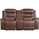 The appearance of Putnam Brown Power Double Reclining Loveseat designed by Homelegance in the modern / contemporary interior design. This brown piece of furniture was selected by 1StopBedrooms from Putnam Collection to add a touch of cosiness and style into your home. Sku: 9405BR-2PW. Material: Microfiber.