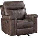 The appearance of Quade Glider Recliner In Mocha designed by New Classic in the modern / contemporary interior design. This mocha piece of furniture was selected by 1StopBedrooms from Quade Collection to add a touch of cosiness and style into your home. Sku: U1798-13-MCH. Material: Fabric.