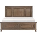 Bethel Queen Platform Bed with Footboard Storage In Brown