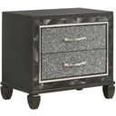 The appearance of Radiance Nightstand In Black designed by New Classic in the modern / contemporary interior design. This black piece of furniture  was selected by 1StopBedrooms from Radiance Collection to add a touch of cosiness and style into your home. Sku: B976K-040. Material: Wood.