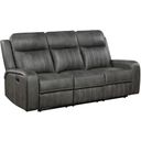 The appearance of Raelynn Upholstered Motion Reclining Sofa Grey designed by Coaster in the transitional interior design. This grey piece of furniture was selected by 1StopBedrooms from Raelynn Collection to add a touch of cosiness and style into your home. Sku: 603191. Material: Upholstered.