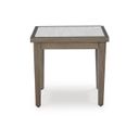 The appearance of Rainier Ranch Outdoor End Table In Brown and Beige designed by Signature Design by Ashley in the modern / contemporary interior design. This brown and beige piece of furniture was selected by 1StopBedrooms from Rainier Ranch Collection to add a touch of cosiness and style into your home. Sku: P701-702. Table Top Shape: Square. Material: Marble.