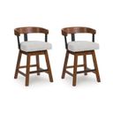 The appearance of Ralene Counter Height Barstool Set of 2 In Medium Brown designed by Signature Design by Ashley in the transitional interior design. This medium brown piece of furniture was selected by 1StopBedrooms from Ralene Collection to add a touch of cosiness and style into your home. Sku: D594-224. Material: Fabric.