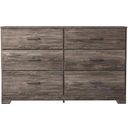 The appearance of Ralinksi Gray Dresser designed by Signature Design by Ashley in the transitional interior design. This gray piece of furniture was selected by 1StopBedrooms from Ralinksi Collection to add a touch of cosiness and style into your home. Sku: B2587-31. Material: Wood.