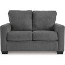The appearance of Rannis Twin Sofa Sleeper In Pewter designed by Signature Design by Ashley in the modern / contemporary interior design. This pewter piece of furniture  was selected by 1StopBedrooms from Rannis Collection to add a touch of cosiness and style into your home. Sku: 5360237. Material: Fabric.