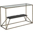 The appearance of Ranol Console Table In Brass designed by Zuo Modern in the modern / contemporary interior design. This brass piece of furniture  was selected by 1StopBedrooms from Ranol Collection to add a touch of cosiness and style into your home. Sku: 110600. Material: Marble.