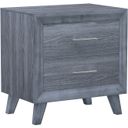 The appearance of Rappa Nightstand In Warm Gray designed by Emerald Home Furnishings in the modern / contemporary interior design. This warm gray piece of furniture was selected by 1StopBedrooms from Rappa Collection to add a touch of cosiness and style into your home. Sku: HD1688-402. Material: Wood.