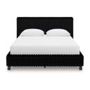The appearance of Ravalori Queen Upholstered Bed In Black designed by Signature Design by Ashley in the modern / contemporary interior design. This black piece of furniture was selected by 1StopBedrooms from Ravalori Collection to add a touch of cosiness and style into your home. Sku: NCB3380-81;NCB3380-99. Bed Size: Queen. Bed Type: Upholstered Bed.