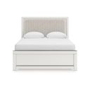 The appearance of Ravalori Queen Upholstered Panel Bed In White designed by Signature Design by Ashley in the modern / contemporary interior design. This white piece of furniture was selected by 1StopBedrooms from Ravalori Collection to add a touch of cosiness and style into your home. Sku: NCB3381-54;NCB3381-57;NCB3381-96. Bed Type: Panel Bed. Bed Size: Queen.