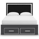 The appearance of Ravalori Queen Upholstered Panel Storage Bed In Black designed by Signature Design by Ashley in the modern / contemporary interior design. This black piece of furniture  was selected by 1StopBedrooms from Ravalori Collection to add a touch of cosiness and style into your home. Sku: B100-13;NCB3380-54S;NCB3380-57;NCB3380-95. Bed Type: Storage Bed. Bed Size: Queen.