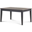 The appearance of Raven Noir Dining Table designed by Steve Silver in the transitional interior design. This driftwood piece of furniture was selected by 1StopBedrooms from Raven Collection to add a touch of cosiness and style into your home. Sku: RN500T. Material: MDF. Table Top Shape: Rectangular. Size: 40" x 60".