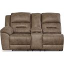 The appearance of Ravenel LAF Double Power Reclining Console Loveseat In Fossil designed by Signature Design by Ashley in the modern / contemporary interior design. This fossil piece of furniture was selected by 1StopBedrooms from Ravenel Collection to add a touch of cosiness and style into your home. Sku: 8310601. Material: Fabric.