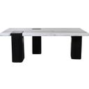 The appearance of Ravenna Genuine Marble Top and Oak Wood Base Coffee Table In Panda and Black designed by Meridian in the modern / contemporary interior design. This panda/black piece of furniture was selected by 1StopBedrooms from Ravenna Collection to add a touch of cosiness and style into your home. Sku: 99077Panda-CT Box 1/2 (Top);99077Panda-CT Box 2/2 (Base). Material: Marble.