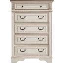The appearance of Realyn Two Tone 5 Drawer Chest designed by Signature Design by Ashley in the transitional interior design. This two-tone piece of furniture was selected by 1StopBedrooms from Realyn Collection to add a touch of cosiness and style into your home. Sku: B743-46. Material: Wood.