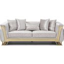 The appearance of Rebecca Sofa In Shiny Silver designed by Glory in the modern / contemporary interior design. This shiny silver piece of furniture was selected by 1StopBedrooms from Rebecca Collection to add a touch of cosiness and style into your home. Sku: G00195A-S. Material: Textured.