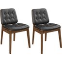 The appearance of Redbridge Tufted Back Side Chairs Natural Walnut and Black Set of 2 designed by Coaster in the transitional interior design. This natural walnut piece of furniture  was selected by 1StopBedrooms from Redbridge Collection to add a touch of cosiness and style into your home. Sku: 106596. Material: Upholstered.
