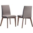 The appearance of Redbridge Upholstered Side Chairs Grey and Natural Walnut Set of 2 designed by Coaster in the transitional interior design. This natural walnut piece of furniture  was selected by 1StopBedrooms from Redbridge Collection to add a touch of cosiness and style into your home. Sku: 106592. Material: Upholstered.