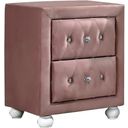 The appearance of Reggie Youth Nightstand designed by ACME in the transitional interior design. This pink piece of furniture was selected by 1StopBedrooms from Reggie Collection to add a touch of cosiness and style into your home. Sku: 30823. Material: Wood.