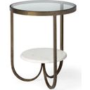 The appearance of Reinhardt Ii 20 Inch Round Glass Top Metal And Marble Detail Side Table designed by Mercana in the modern / contemporary interior design. This gold piece of furniture was selected by 1StopBedrooms from Reinhardt Collection to add a touch of cosiness and style into your home. Sku: 67805. Material: Metal.