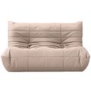Relax 54.75 Inch Vegan Leather Upholstered Loveseat In Tan