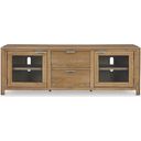 The appearance of Rencott 80 Inch TV Stand In Light Brown designed by Signature Design by Ashley in the modern / contemporary interior design. This light brown piece of furniture was selected by 1StopBedrooms from Rencott Collection to add a touch of cosiness and style into your home. Sku: W781-68. Material: Glass.