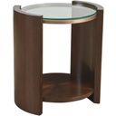 The appearance of Rendezvous Lennox Round Accent Table In Brown designed by Lexington in the transitional interior design. This brown piece of furniture  was selected by 1StopBedrooms from Rendezvous Collection to add a touch of cosiness and style into your home. Sku: 743-956. Material: Wood.