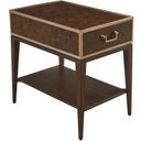 The appearance of Rendezvous Shelton Box On Stand End Table In Brown designed by Lexington in the transitional interior design. This brown piece of furniture  was selected by 1StopBedrooms from Rendezvous Collection to add a touch of cosiness and style into your home. Sku: 743-958. Material: Wood.