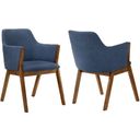 The appearance of Renzo Blue Fabric and Walnut Wood Dining Side Chair Set of 2 designed by Armen Living in the modern / contemporary interior design. This blue piece of furniture was selected by 1StopBedrooms from Renzo Collection to add a touch of cosiness and style into your home. Sku: LCRESIWABLU. Material: Rubberwood.