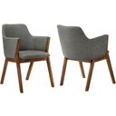 The appearance of Renzo Charcoal Fabric and Walnut Wood Dining Side Chair Set of 2 designed by Armen Living in the modern / contemporary interior design. This charcoal piece of furniture was selected by 1StopBedrooms from Renzo Collection to add a touch of cosiness and style into your home. Sku: LCRESIWACH. Material: Rubberwood.